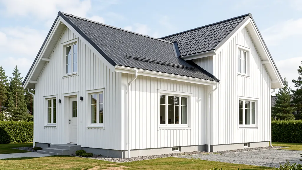 Norsk bolig med profesjonelt renovert tak og fasade